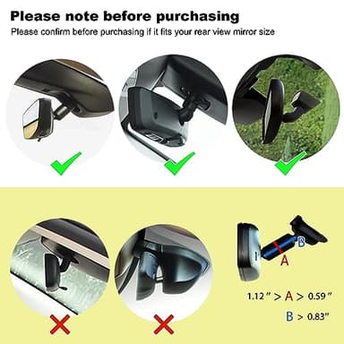 Quyee Phone Holder Car, Rear View Mirror Phone Holder - Aluminum Alloy Mount Multi-Angle Adjustment Rotatable and Retractable Compatible with All 4-7 Inch iPhone and Android Cell Phones - Image 7