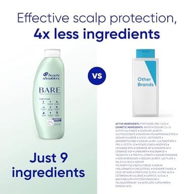 Head & Shoulders BARE Dandruff Shampoo Twin Pack, Soothing Hydration, Sulfate-Free, Silicone-Free, Dye-Free, Eco-Friendly Bottles, Safe for All Hair Types, 13.5 Fl Oz Each (Set of 2) - Image 4
