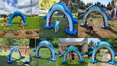 Anpro Giant Shark Sprinkler Kids Inflatable Water Toy Summer Outdoor Play Sprinkler - Image 8