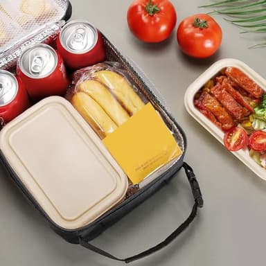 Lovoeo Lunch box Lunch bag for men women Insulated Lunchbox Lunch bags for Work Picnic Travel (Black) - Image 7