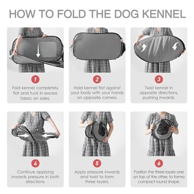 Love's cabin 42in Portable Large Dog Bed - Pop Up Dog Kennel, Indoor Outdoor Crate for Pets, Portable Car Seat Kennel, Cat Bed Collection, Grey - Image 7