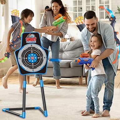 SpringFlower 2 Bow and Arrow Sets with LED Light-up,2 Foam Dart Guns for Kids 5 6 7 8 9 10+ Years Old, Archery Set with Standing Target for Boys & Girl, for Kids - Image 7