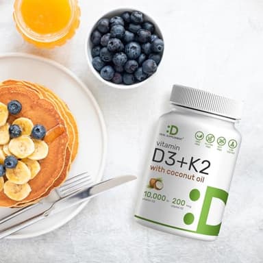 DEAL SUPPLEMENT Vitamin D3 10,000 IU + K2 MK7 200mcg Softgels, 250 Count | 2-in-1 Complex with Virgin Coconut Oil | Supports Heart, Bone, Teeth & Immune Health | Easy to Swallow - Image 10