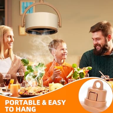 SYNAMENO Portable Range Hood Desktop Kitchen Exhaust Fan for Cooking with 2-Speed Suction, Hangable Design with 5 Detachable Filters, for Hot Pot, Indoor BBQ, RV Camping, Small Kitchen - Image 8