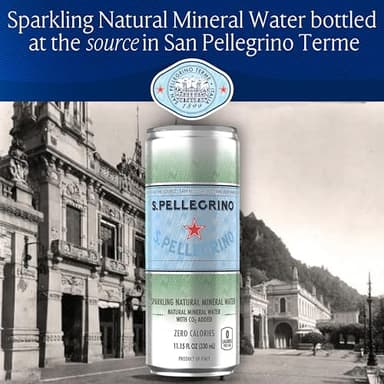 S.Pellegrino Sparkling Natural Mineral Water, Unflavored, 11.15 Fl. Oz (Pack of 24) - Image 6