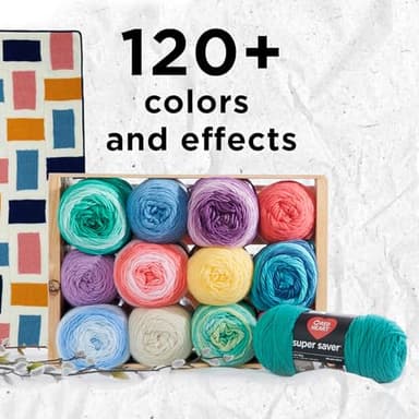 Red Heart Super Saver White Yarn - 3 Pack of 198g/7oz - Acrylic - 4 Medium (Worsted) - 364 Yards - Knitting/Crochet - Image 4