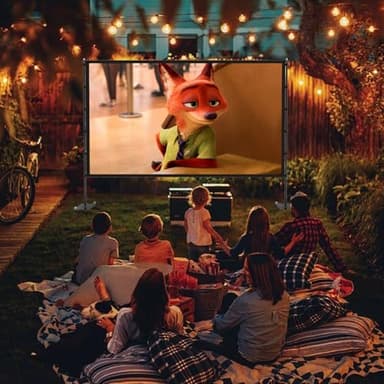 Outdoor Projector Screen with Stand - 120 inch Portable Projector Screens Indoor Outdoor Projector Screen 16:9 4K HD Outdoor Movie Screen with Carry Bag,Enioy Home Theater Projection Screen. - Image 2