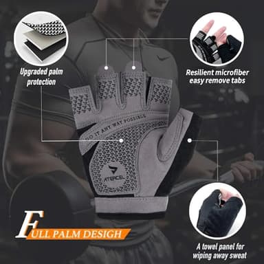 ATERCEL Weight Lifting Gloves Full Palm Protection, Workout Gloves for Gym, Cycling, Exercise, Breathable, Super Lightweight for Men and Women(Aqua, M) - Image 2