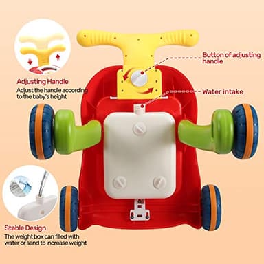 CUTE STONE Sit to Stand Learning Walker, 2 in 1 Baby Walker, Early Educational Child Activity Center, Multifunctional Removable Play Panel, Baby Music Learning Toy Gift for Infant Boys Girls - Image 6
