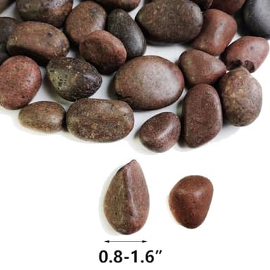 HappyFiller Natural Decorative Red Pebbles Polished Gravel Rocks Stones for Aquarium,Fish Turtle Tank,Outdoor Indoor Plants Top Dressing,Succulents Soil Cover,Garden Landscaping,10 LB - Image 6