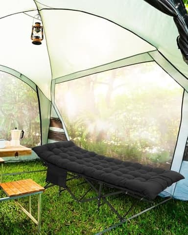 Sportneer Camping Cots for Adults: 1200D Double Layer Oxford Camping Cot with 2 Side Pockets - Heavy-Duty Comfort Cot Bed for Camping Travel Tent Day Outdoor & Home Guest, Ease of Setup - Image 7