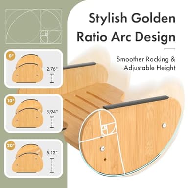 Amazer Bamboo Foot Rest for Under Desk at Work, 2-in-1 Reversible Rocking Footrest Adjustable Foot Stool, Ergonomic Footrest for Under Gaming Desk, Feet Support Leg Footstools for Home Office - Image 4