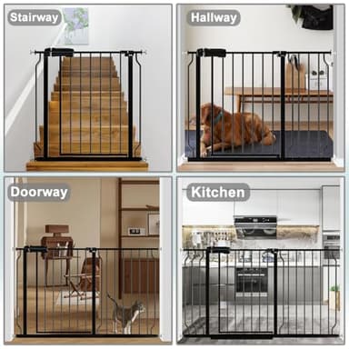 Fairy Baby Extra Wide Baby Gate 48-53 Inch Wide, Walk Through Pressure Mounted No Drill, Long and Large Tension Gate for Pet and Kids, Black - Image 7