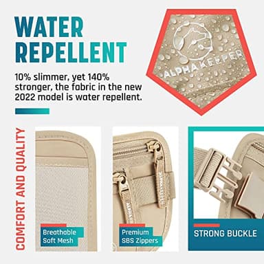 Travel Money Belt for Women or Men hidden passport and money Came With RFID Blocking Sleeves Set for Daily Use - Image 6