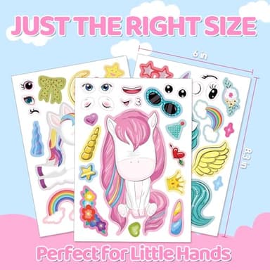Aowplc 30 Sheets Make a Unicorn Stickers for Kids Party Favors, Birthday Decorations & Craft Activities - Image 5