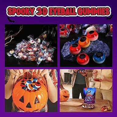 Amos Gummy Eyeball Halloween Candy Eye Candy Treats for Kids & Parties, 3D Gummy Eyeballs, Individually Wrapped,Sharing, 9oz Bag - Image 8