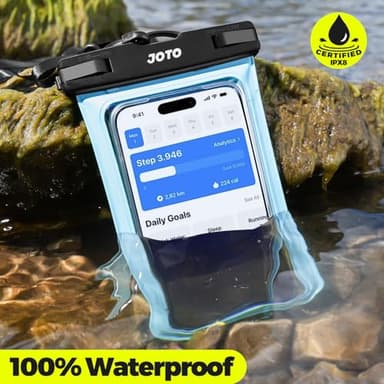 JOTO Universal Waterproof Pouch Case for iPhone 16 15 14 13 Plus Pro Max, IPX8 Cellphone Dry Bag 12 11 Pro Max XR X 8 7 6S Plus SE, Galaxy S23 S22 S21 S20+ S20 S10 Plus Note, Pixel up to 7" -Blue - Image 2