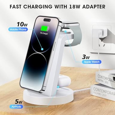3 in 1 Charging Station for iPhone - Wireless Charger for Apple Products Multiple Devices - Charging Dock Stand for AirPods (for iPhone 17 16e 16 15 14 13 pro 12 11 X Max) - Image 7