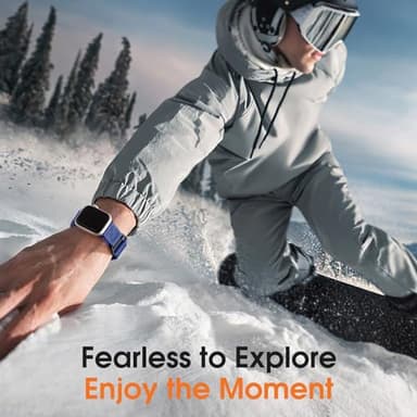 Bandletic Rugged Nylon Bands Compatible with Apple Watch 11 10 Band 42mm 38mm 40mm 41mm Men, Tactical Sport Loop Wristbands Strap for iWatch Series 11 10 9 8 7 6 5 4 SE 3 2 1, M-Blue - Image 2