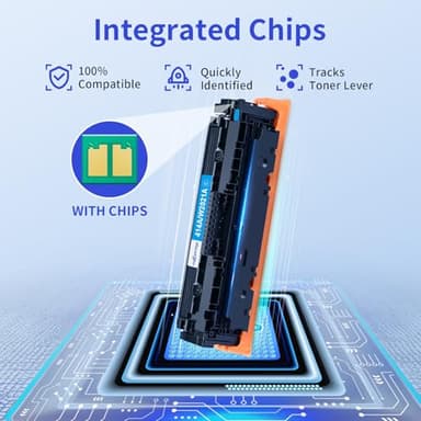 414A Toner Cartridges 4 Pack (with Chip) Compatible Replacement for HP 414A 414X for Color Laserjet Pro MFP M479fdw M479fdn M479dw Pro M454dw M454dn M479 M454 Printer Ink W2020A W2020X High Yield - Image 7