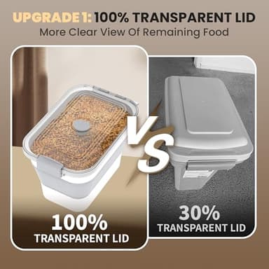 DDMOMMY 20-23 Lbs Dog Food Storage Container, Collapsible Dog Food Container with Transparent Airtight Lid,Multifunctional Pet Food Storage Container for Dog Cat,Rice,Flour,Pet Food Scoop and Dog Bowl - Image 5