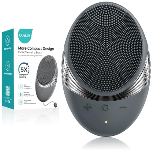 COSLUS Facial Cleansing Brush Face Scrubber : Portable Silicone Waterproof Rechargeable Face Wash Brush, 5 Cleansing Modes, Electric Deep Cleaning for Men & Women, Removing Blackhead, Exfoliating - Image 1