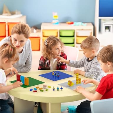 Pokiiulk Classic Baseplates Building Plates-Pack of 10 Large 10" x 10" Building Bricks, Compatible with All Major Brands and Activity Table, Perfect STEM Gift for Builders Age 3+ (Multicolored) - Image 6