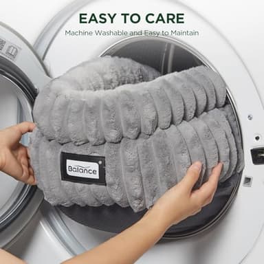 BALANCE Cat Bed Kitten Bed, Washable Round Cat Beds for Indoor Cats, Super Soft Plush Faux Fur Pet Bed for Puppy and Kitten with Anti-Slip Bottom - Image 7