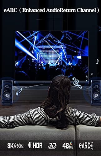 Soonsoonic HDMI 2.1 Cable 10Ft 8K 48Gbps Ultra High Speed Cables & 8K@60Hz 4K@120Hz 144Hz eARC Dynamic HDR 3D HDCP2.2&2.3 Braided HDMI Cord | for HDTV Monitor RTX 3090 Xbox Series X PS5 ect (3M) - Image 4