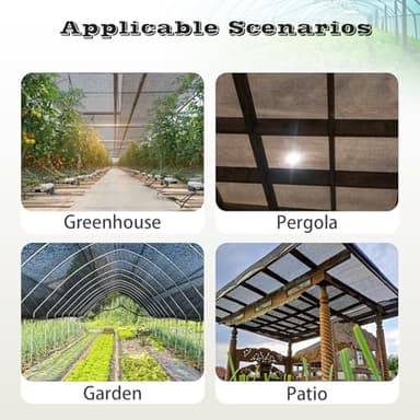 Joepen 50% Black Shade Cloth with Grommets, Greenhouse Garden Shade Cover Plant Shades from Sun, 20ft x 20ft - Image 5