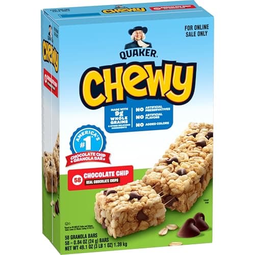 Quaker Chewy Granola Bars, Chocolate Chip, 58 Count - Packaging May Vary - Image 1