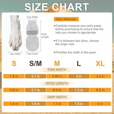 BEAUTYZOO Dog Socks to Prevent Licking Paws, Dog Shoes for Hot Pavement Small Medium Large Senior Dog Booties, Non Slip Dog Boots & Paw Protectors for Hardwood Floors Traction Control Indoor - Image 7