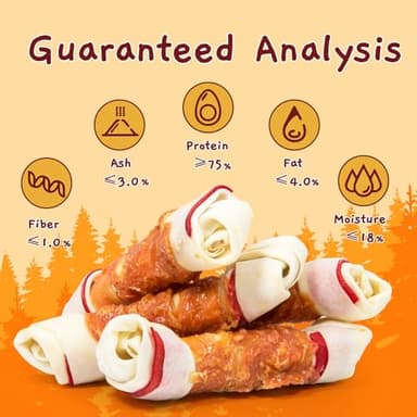 Jungle Calling Chicken Wrap Knotted Bones Dog Chews, Long Lasting Beefhide Treats Real Rawhide Bones for Large Dogs Edible Training Treats - Image 4