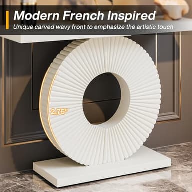 Tribesigns Modern Console Table with Geometric Base, 40 inch Wood Entryway Table Sofa Table Narrow Long, Contemporary Accent Table for Living Room, Entryway, Hallway - Image 8