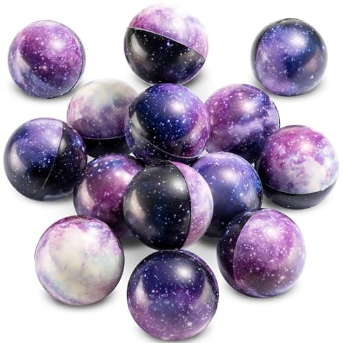 Galaxy Stress Balls for Kids - Pack of 24 Bulk - Squeeze Anxiety Fidget Sensory Balls for Children with Outer Space Theme, Toys for Party Favors and Birthday Party Supplies - Image 1