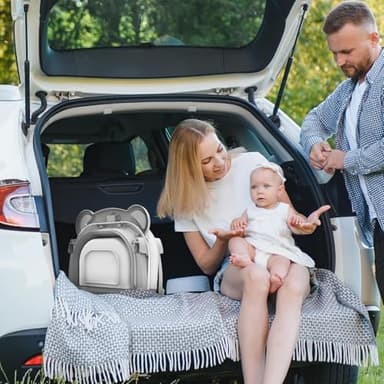 MoreFeel Collapsible Baby Bathtub for Newborn with Thermometer & 1 Hooded Towel & 1 Soft Floating Cushion,Portable Travel Bathtub with Drain Hole, Durable Foldable Baby Tubs for Infants to Toddler - Image 7