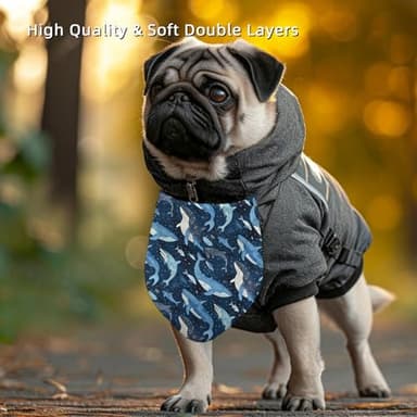 Navy Blue Whale Bandanas, Ocean Animals Dog Scarf, Seaturtles Accessories for Medium Large Dogs - Image 2