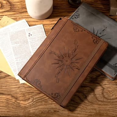 CAGIE Compass Leather Notebook Journal for Men, 100 GSM 288 Pages Lined Journals for Writing, A5 Hardcover Journaling Notebooks Gift Set with Pen for Travel Office Daily Writing - Image 7