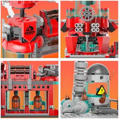 Space Fire Station Builidng Set Compatible with Major Brand City Fire Station, Firefighter Gifts, Difficult Toys for 14 Year Old Boys and Up(919pcs) - Image 3