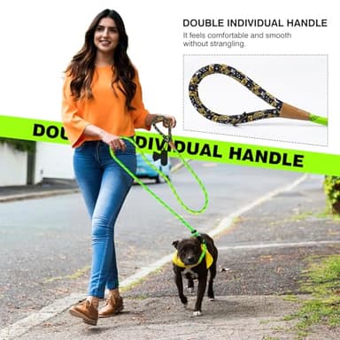 lynxking Slip Lead Dog Leash Reflective, Heavy Duty Comfortable Strong Rope for Large Medium Small Dogs No Pull Pet Training (Light Green, Large 1/2in x 6ft-Slip Lead) - Image 6