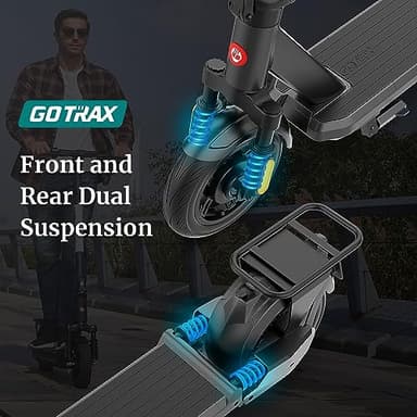 Gotrax Eclipse Ultra Saddle Electric Scooter, 20MPH, 28Miles, Adjustable Handlebar Height, Foldable, Detachable Seat, Cruise Control, Dual Suspension, LED Display, One-step Folding - Image 4