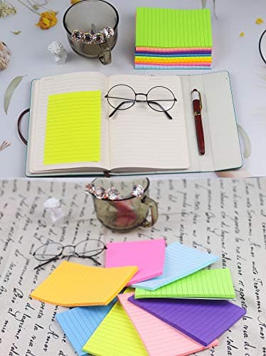 (8 Pads) Lined Sticky Notes 4x6 in Post, 8 Colors Self Sticky Notes Pad Its, Bright Post Stickies Colorful Big Rectangular Sticky Notes for Office, Home, School, Meeting, 40 Sheets/pad - Image 7