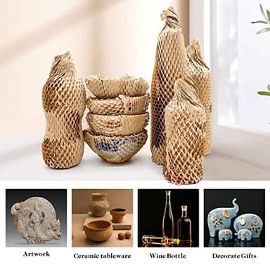 Honeycomb Packing Paper, 15" x 200' Honeycomb Cushioning Wrap Roll for Moving Shipping Packaging Gifts, Recyclable Honeycomb Paper Moving Supplies Bubble Paper Wrapping Protective Roll Khaki - Image 6