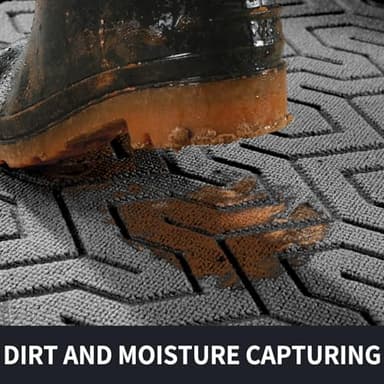 Yimobra Front Door Mat Outside Entrance 29.5x17, Waterproof Heavy Duty Outdoor Mats for Front Door, Non Slip Rubber Entry Mat for Garage Patio Indoor, Grey - Image 3