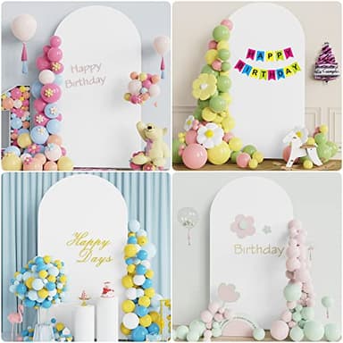 Wokceer 7.2 FT Wedding Arch Backdrop Stand and White Arch Cover, Metal Arch Stand with Arch Stand Cover for Birthday Party Wedding Ceremony Bridal Baby Shower Event Decor - Image 4