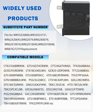 WR55X24064 Refrigerator Capacitor Fits For GE Refrigerator&Freezer Compressor Run Capacitor Replace WR55X20800,WR55X23731,WR62X20693,WR62X79,WR62X0079,WR62X10018, WR62X10040,WR62X10048,WR87X27279 ETC. - Image 2