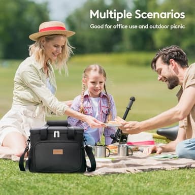 Lifewit Large Lunch Bag Insulated Lunch Box Soft Cooler Cooling Tote for Adult Men Women, Black 24-Can (15L) - Image 6