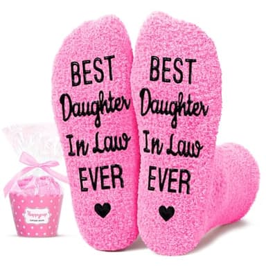 HAPPYPOP Mothers Day Gifts Socks - Daughter in Law Gifts, Daughter in Law Wedding Birthday Socks, Stocking Stuffers - Image 1