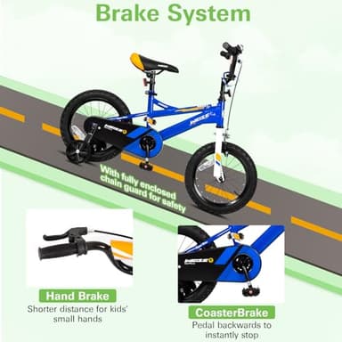 WEIZE Kids Bike, 14 Inch Children Bicycle for Boys Girls Ages 3-5 Years Old, Rider Height 35-42 Inch, Coaster Brake, Blue - Image 3