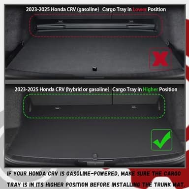 PARTZER Floor Mats for Honda CRV CR-V 2023-2026 (Include Gas & Hybrid), All Weather TPE Protection Floor Liners Accessories, 1st & 2nd Row & Cargo Liner - Image 2